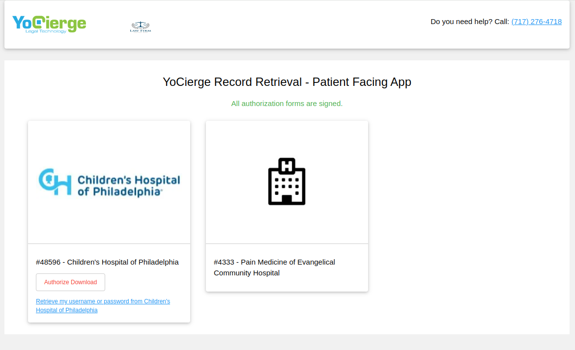 Patient Initiates e-signature.